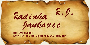 Radinka Janković vizit kartica